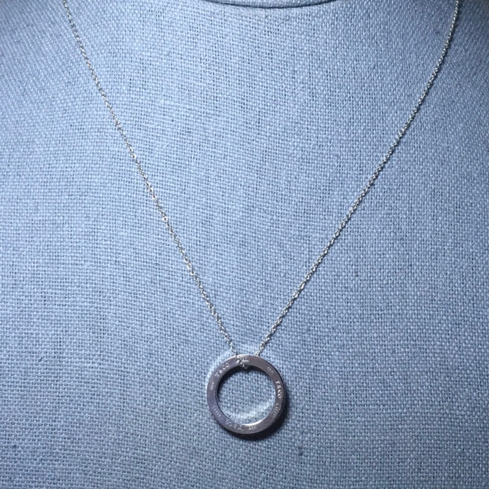 Tiffany&Co '1837' Circle Logo Pendant Necklace in Sterling Silver (16") ||| - Picture 4 of 6